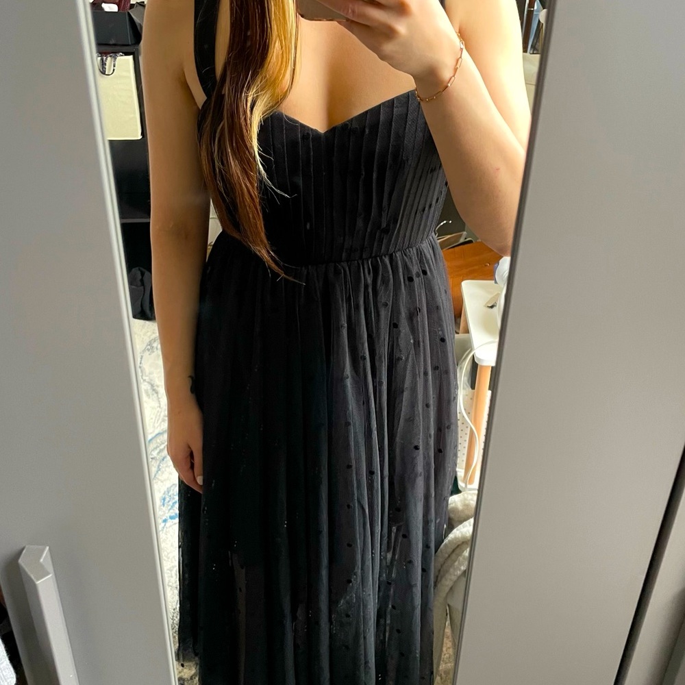 FAME AND PARTNERS Black Tulle Gown - Picture 1 of 5